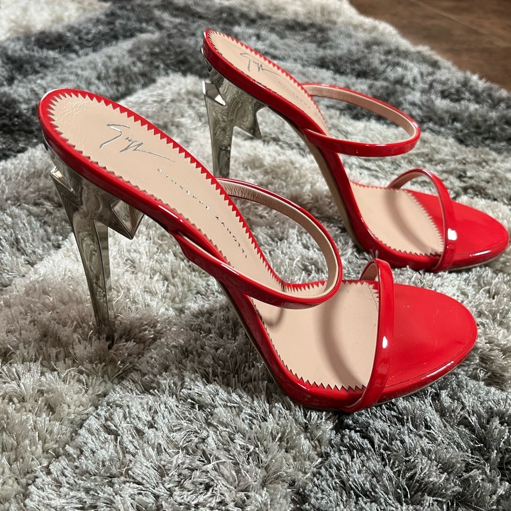 Giuseppe Zanotti Red and Silver Heels